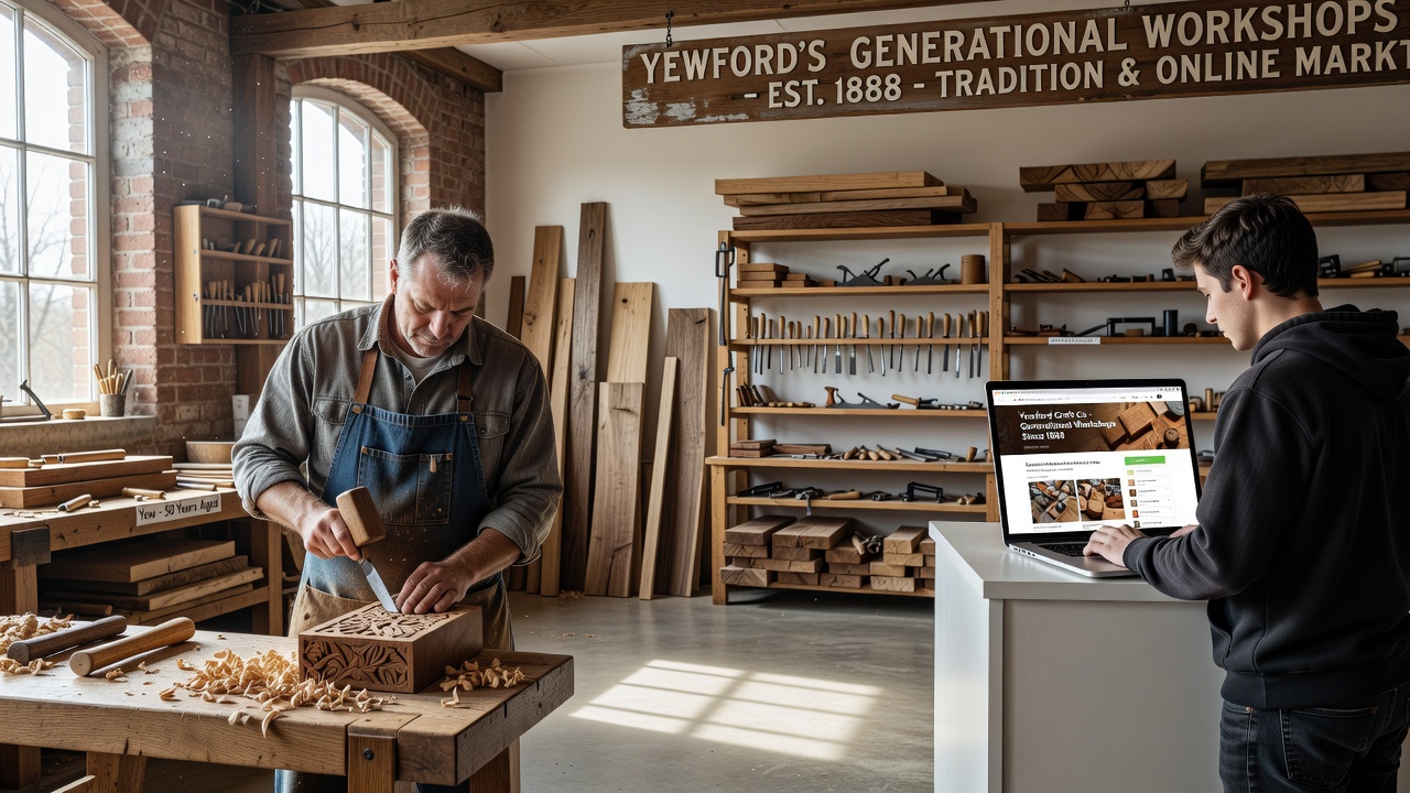 Online marketplace listings displaying Yewford crafted items alongside descriptions of traditional methods